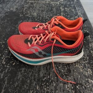 Saucony men's Red and Orange Running Shoes (Endorphin Speed 2)